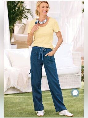 Soft Surroundings Benecia TENCEL™ Cargo Pants cozy travel mature teacher